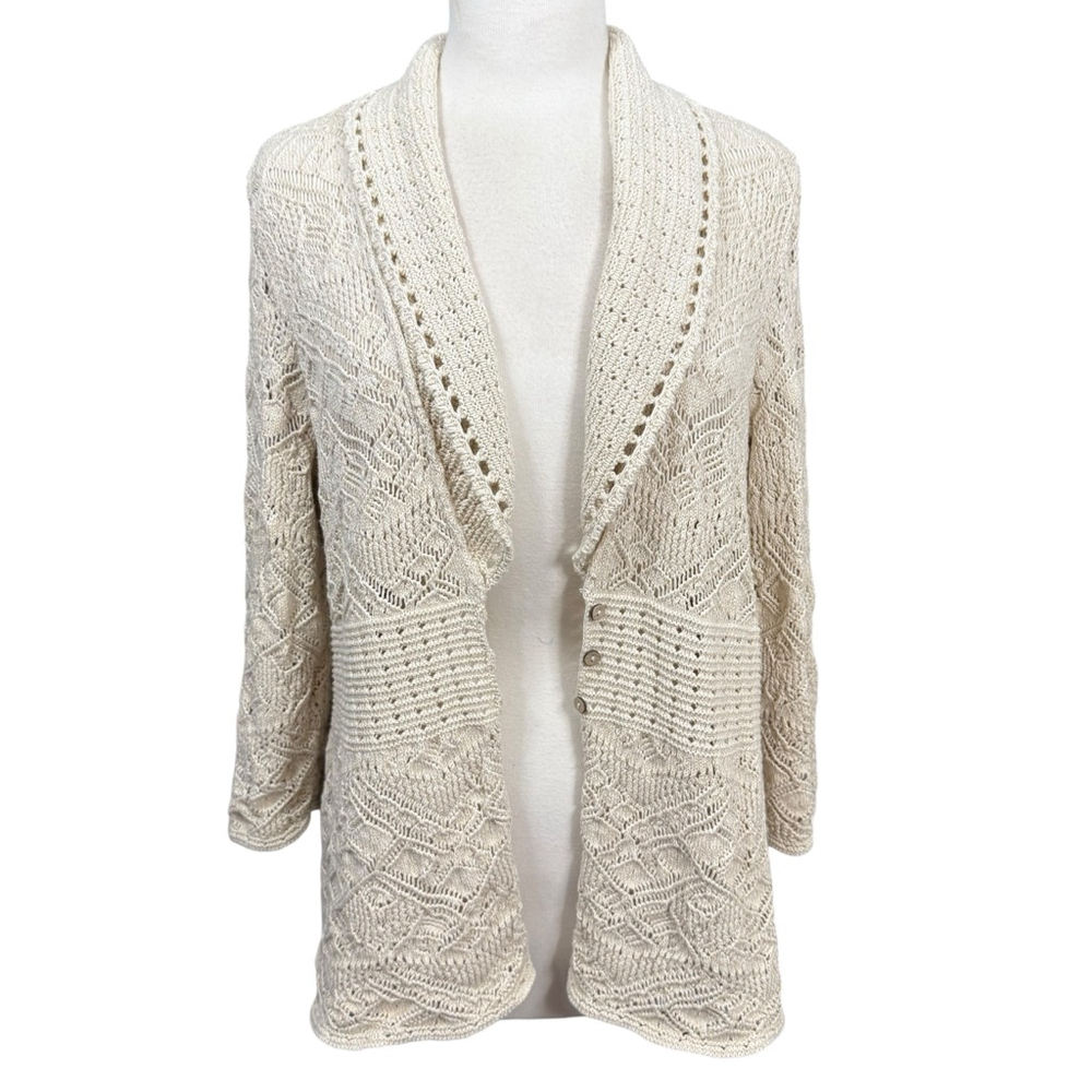 JM Collection Cardigan Size 1X Cream